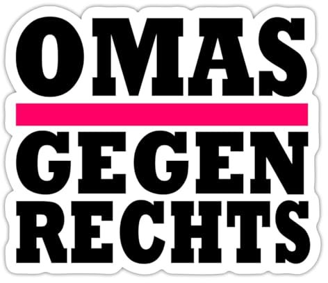 Spreadshirt Omas Gegen Rechts Statement Anti Rassismus Sticker, max. 10x10 cm, 10 x 10 cm, Mattweiß