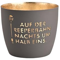Giftcompany Windlicht Madras Reeperbahn Eisen Höhe 8,5 cm dunkelgrau Gold, 1144704038