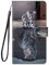 Kompatibel für iPhone 13 (6.1)/iPhone 14 (6.1) Hülle Silikon Leder Case Flip Brieftasche Bumper Kartenfach Magnetisch Klappbar Muster Tier Motiv Tasche Cover Hüllen Handyhülle (Katze Tiger)