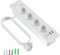 Regleta empotrable con USB, 4 enchufes con USB A y tipo C, 8 en 1 mesa, triple toma empotrada con cable de extensión de 2 m, regleta empotrable para oficina, casa (blanco)