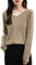 Chanyarn Damen 100% Merinowolle 2025 First-Line Ready to Wear Langarm nahtlosem Elegant Strickpullover Herbst Winter Kaschmir V-Ausschnitt Pullover (Tan,M)