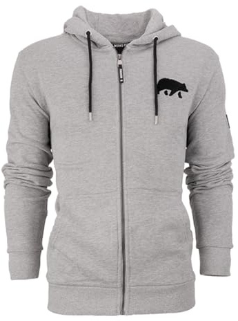 FORSBERG Zip-Hoodie mit Frottee Logo, Frontzipper, geräumige Bauchtaschen, Farbe:grau, Größe:3XL