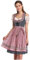 Trachtenmode Damen | Dirndl Schürze Rock Midi Sommer Drindl Oktoberfest Deko Hochgeschlossen Boho Trachtenkleider Bluse Lang Outfit Trachtenkleid (Rosa, XL)