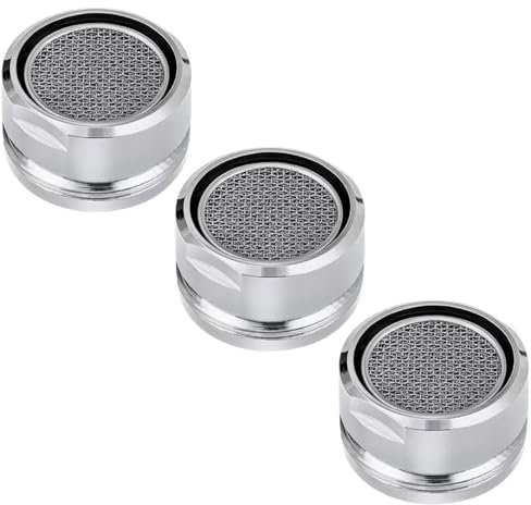 Efficient Kitchen Tap Aerator - 3 Pack 24mm Water Saving Faucet Aerator, 360-Degree Rotatable, Easy to Install, Splash-Proof, Durable ABS Plastic, Fits Standard Taps, Reduces Water Consumption