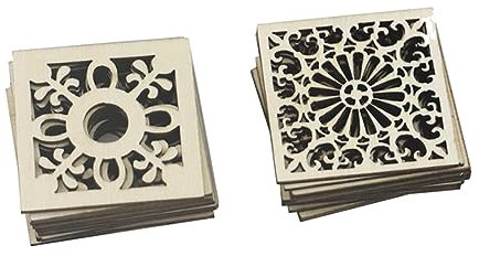 TEHAUX 30st Holzornament Errötendes Dekor Bling Dekor Quadratischer Rahmen Bambus
