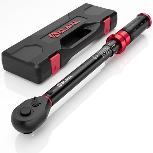 ALAIAL Clé Dynamométrique 20-220Nm, 1/2 Clé Dynamométrique avec 72 Dents Clé à Cliquet Réversible, Haute Précision ±3% avec Boîte de Rangement pour Autos, Motos et Camion
