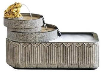 Fontaine d'intérieur cascade Ornements d'eau courante attirant la richesse Fontaine Étang à poissons Aménagement paysager Salon Bureau Bureau Décoration de fonction d'eau en circulation Fontaine Zen d