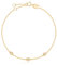 Carleen Solide 18 Karat 750 Gelb Gold Armband mit Echt Diamant 0.045 ct Charm, Minimalistisch Geschenk Schmuck für Damen Mädchen - Verstellbar Armkette: 17 + 3 cm
