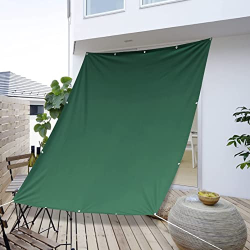 Tenda parasole rettangolare impermeabile verde scuro per pergola, 1 m x 1,6 m, kit di fissaggio con blocco UV al 98%, ideale per feste, cortile, prato, attività all'aperto