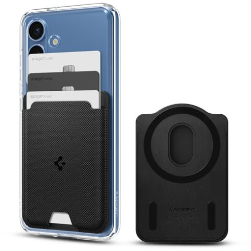 Spigen Urban Fit MagFit Magnetic Wallet Card Holder 3-Cards Compatible with Samsung Galaxy S25, S25 Ultra, S25 Plus, S25 Edge and Z Fold 7 - Black