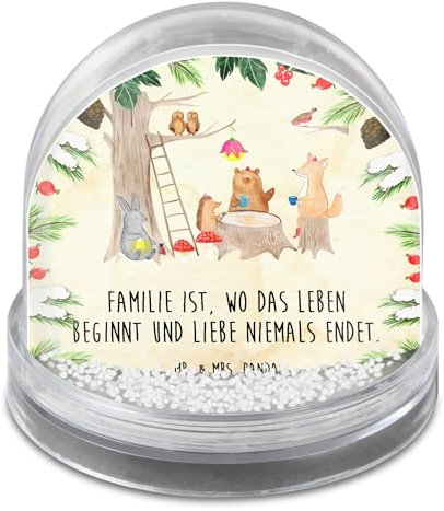 Mr. & Mrs. Panda Schneekugel Waldtiere Picknick - Geschenk, Maus, lustige Sprüche, Tiermotive, Gute Laune, Igel, Schüttelkugel, Hase, Wunderkugel