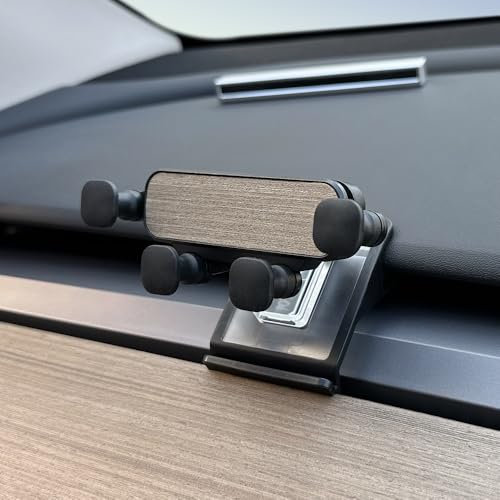 123TAPISAUTO 2025 Support Téléphone Intégré pour Tesla 3 et Model X Porte téléphone pour Tesla Discret et Puissant Couleur Bois