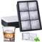 Jisile Silicone Ice Cube Trays 2 Pack, Large 6-Cavity Square Ice Cube Moulds with Spill-Resistant Lid, XL Ice Makers for Whisky, Cocktail & Cold Drinks