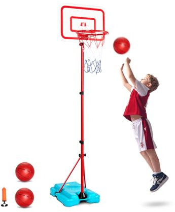 VEVOR Basketballkorb für Kinder, höhenverstellbar, tragbarer Basketballplatz mit befüllbarer Basis, Sportspiel im Garten, Basketballspielzeug für Kleinkinder im Alter von 3–8 Jahren, Jungen & Mädchen