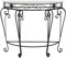 Tavolo consolle a mezzaluna con gambe in metallo e piano in marmo sintetico, tavolo da ingresso per soggiorno e corridoio, mobili di piccolo spazio (nero, 60 x 30 x 70 cm)