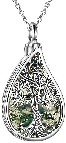 ONEFINITY Tree Of Life Urn Necklaces For Ashes 925 Sterling Silver Ashes Necklace Urn Pendant Cremation Jewellery For Ashes