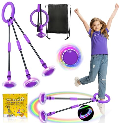 TZEKING Cheville Skip Ball,Coloré Anneau de Saut Clignotant,Flash Saut Anneau Ball