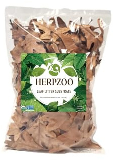 HerpZoo 3 Litre Leaf Litter Substrate, Mixed Dried Leaves, Oak Leaves, Bioactive Terrarium Bedding for Reptiles, Amphibians, Springtails, Isopods, 100% Organic