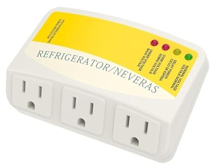 Three Outlet Voltage Surge Protector 120VAC 12A Home Appliances Brownouts Plug Outlet for Refrigerator TV Air Conditioners