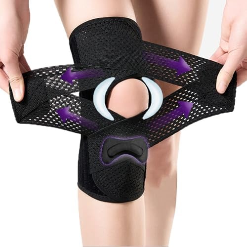 YwuLy Kniebandage Meniskus für Damen und Herren, kniebandage meniskus, Knieschmerzlinderung, Knieban dage verstellbare Arthritis, Laufen, Meniskusriss, Wandern, Sport (L）