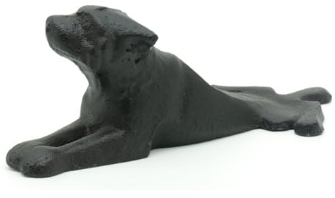 CKB LTD Cast Iron Dog Door Stop Heavy Duty Wedge - Decorative Indoor Outdoor Weighted Doorstopper Ornament for Bathroom, Living Room, Bedroom, Kitchen, Office Doors