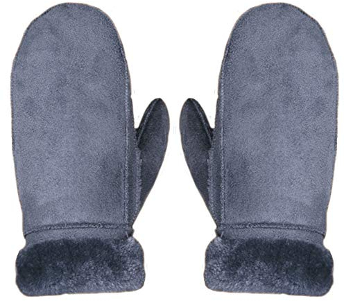 Aisi Women Winter Suede Thermal Mittens Fleece Lined Warm Gloves with Turn Back Cuff …
