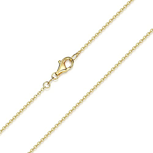 MATERIA Gold Ankerkette 925 Sterling Silber 1,2mm Halskette vergoldet in 40-80cm verfügbar #K61, Länge Halskette:45 cm