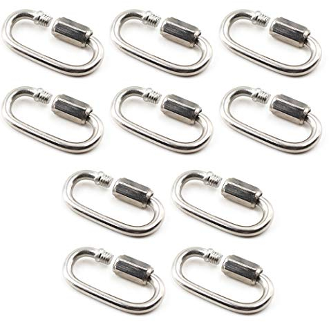 M3.5 Edelstahl Kettenglied karabiner schlüsselanhänger mit Verschraubung (10 Stück)