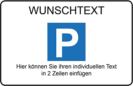 AllesKlaro® - Wunschtext Hinweisschild - Parkplatz - selbst gestalten - Querformat - stabile 4 mm Alu Verbundplatte (30 x 20 cm)