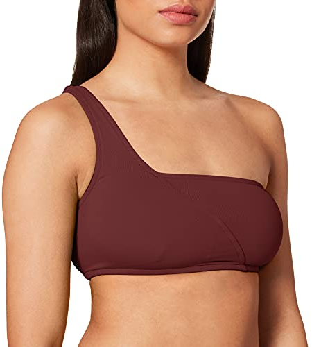 Seafolly Damen Active One Shoulder Bandeau Bikinioberteil, Braun Plum), 32 (Herstellergröße: 6)