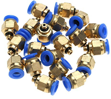4mm Luftrohr Pneumatische Schnellkupplung Anschlüsse Außengewinde Gerade Steckverbindung(PC4-M5 20pcs)