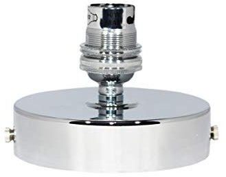 Chrome Ceiling Rose Light Pendant Fitting Flat Ceiling Pendant Light Fitting Modern B22 40W Lamp Holder (Chrome)