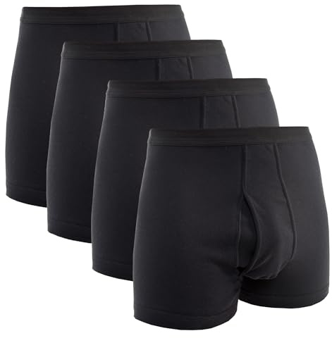 HERMKO 3940 4er Pack Herren Pagen mit Eingriff Schlüpfer und angeschnittenem Bein hoher Bund/Leib aus 100% Bio-Baumwolle, Größe:D 13 = EU 7XL, Farbe:schwarz