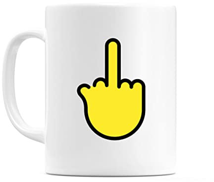 WeDoMugs Middle Finger Graphic Icon Ceramic 11oz Coffee Tea Gift Mug Cup