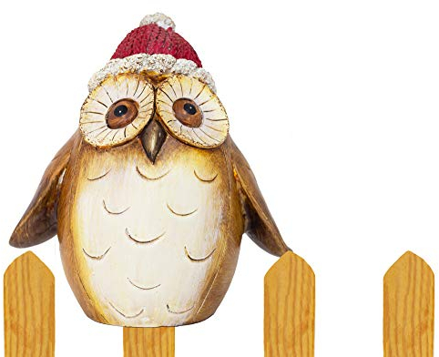 B2S BACK2SEASON Zaunfigur Eule Zaunhocker Zaundeko wetterfest frostfest H=14,5 cm (Motiv Eule)