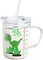 Tasse à lait pour enfants avec paille, tasse à eau en verre pour petit-déjeuner créatif mignon pour enfant, tasse à boire drôle avec des motifs colorés, tasse à jus de fruits pour les tout-petits