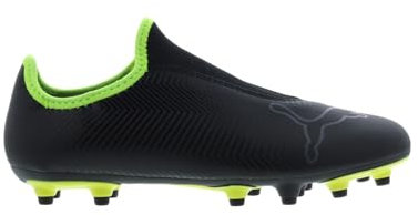 Puma Boys Finesse Laceless FG Football Boots Black/FluYellow 2 UK