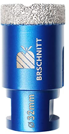 Diamond Drill Bit 32mm,BRSCHNITT 1pc M14 Vacuum Brazed Diamond Tip Drill Bit for Tile Porcelain Stoneware Ceramic Marble Granite Drilling,Suitable For Angle Grinders