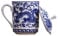 TOPBATHY Chinese Tea Set, Tea Infuser Mug with Lid, Porcelain Teacup, Blue and White Ceramic Coffee Cup Set for Loose Leaf Home Office Holiday Kitchen