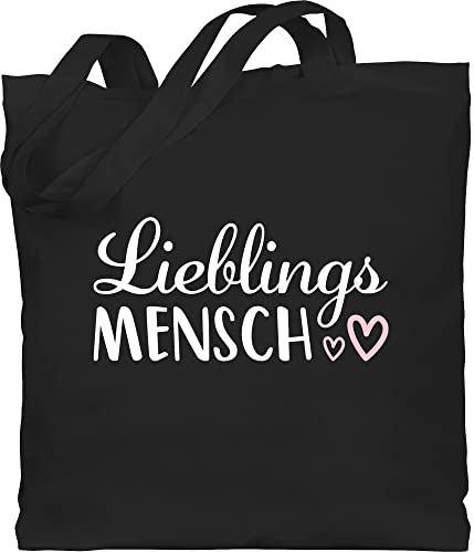Baumwolltasche - Valentinstag - Taschen - Lieblingsmensch Schriftzug - Unisize - Schwarz - valentinstag-tasche valentines day love jutebeutel geschenk geschenke lebenspartner paare jutetasche