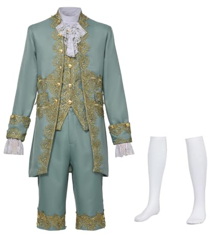 FAD-4U Costume da Uomo Vittoriano Stile Corte Rococò Medievale Stile Principe Cosplay Set