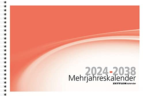 Mehrjahreskalender - 15 Jahre - 29,9x20,6 cm - 6 Monate auf 1 Seite - Mehrjahresplaner - Ringbindung - inkl. Notizbereich - 991-1100