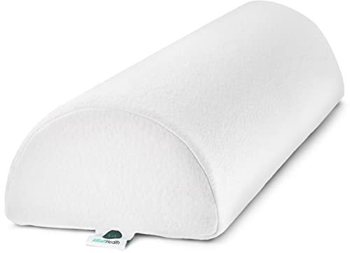 AllSett Health Grande cuscino a mezza luna per gambe, ginocchia, parte bassa della schiena e della testa, cuscino di supporto lombare per letto, per dormire, semi arrotolabile, per il comfort di
