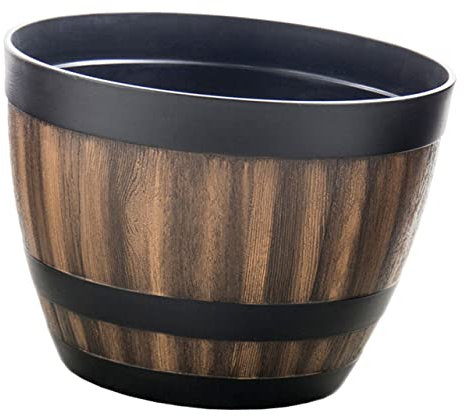 Cabilock Maceta Vintage De Loto Imitación Madera y Plástico Resistente Para Exterior e Interior