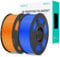 SUNLU PLA+ Filament 1.75mm 2KG, PLA Plus 3D Drucker Filament, Stärker belastbar, Neatly Wound,2 Spool 3D Druck PLA+ Filament,Blau+Orange Maßgenauigkeit +/- 0.02mm,Rot+Orange