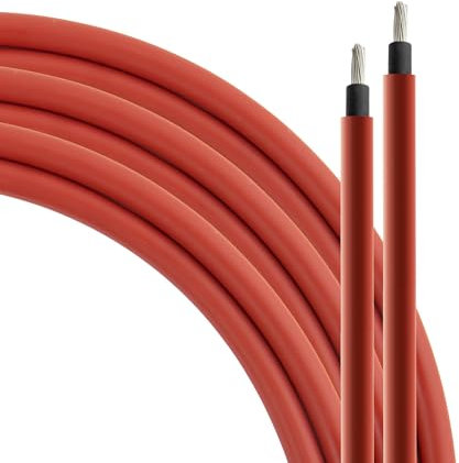 SeKi Solarkabel 4mm² 25 Meter H1Z2Z2-K rot PV Leitung für Solarmodule; bis 1500V; flexibel, doppelte Isolierung, reines Kupferkabel; Ring