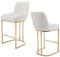 chairus Sgabelli da bar Set di 2 in Velluto Cucina Colazione Sedie Alte da Bar con Schienale Sgabelli da Tavolo con Gambe in Metallo(Beige-2)