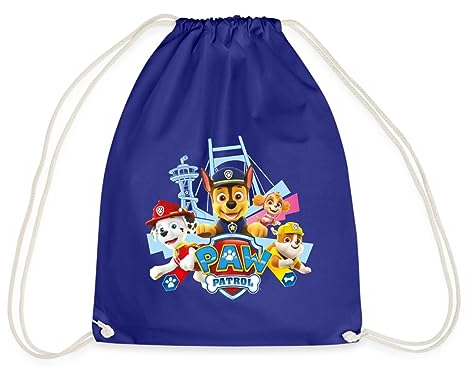 Spreadshirt PAW Patrol La Pat' Patrouille Logo Sac À Dos Cordon, taille unique, bleu roi