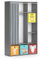 Vicco Kinderkleiderschrank Luigi, Grau, 105.8 x 178.1 cm Mit Faltboxen (bunt)