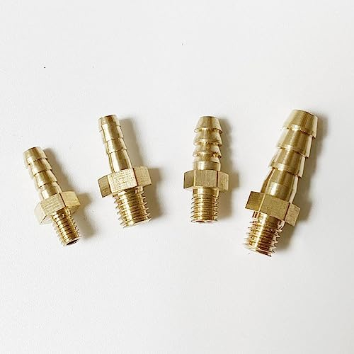 ORGEFY 5pcs M4 M5 M6 M8 Metric Male Thread To 3mm 4mm 5mm 6mm Hose Barb Mini Brass Pipe Fitting Connector Adapter-M5x0.8 to 3mm